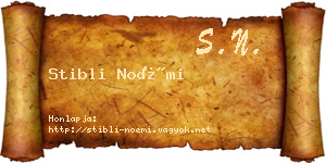 Stibli Noémi névjegykártya