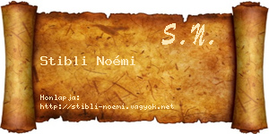 Stibli Noémi névjegykártya